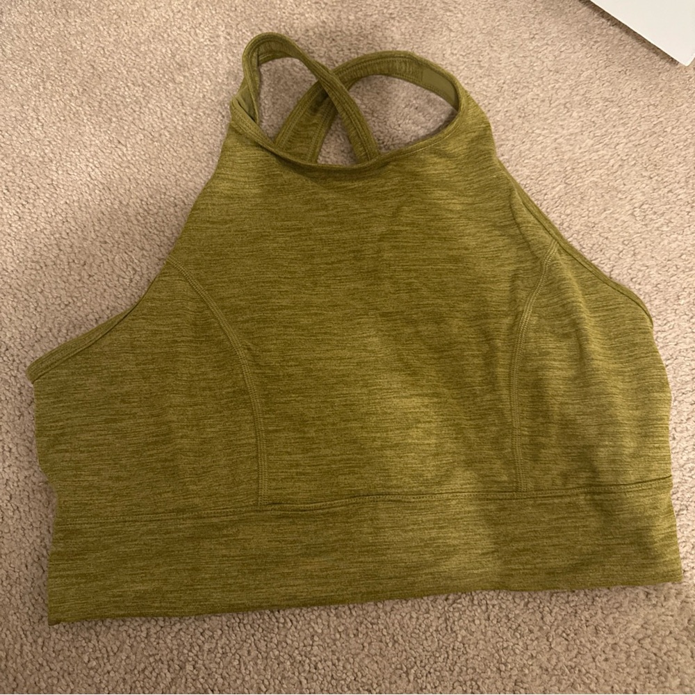 Joylab Heather Green Cropped Workout Top XL medium Support